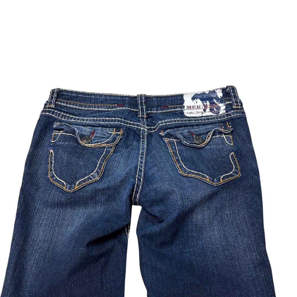 Mek Denim New York Bermuda Shorts Dark Wash Contrast Stitch Mens 30X12 Y2K Jorts